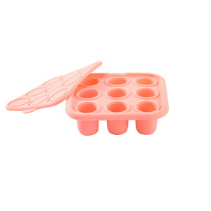 Moule à glaçons en silicone sans BPA, 9 compartiments, personnalisable, avec couvercle, pour congélation alimentaire et préparation de repas - Product Image 5