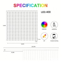 Guirlandes lumineuses LED RGB intelligentes, étanches, avec contrôle par application, pour fenêtre, patio, décoration de mariage