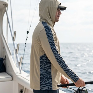 Vêtements de pêche UPF 50+ - Chemises à manches longues respirantes à séchage rapide imprimées par sublimation - Hoodie - Design personnalisé - Masque - 100% polyester - Product Image 4