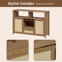 Armoire de bar à café et à vin multifonctionnelle écologique réglable en bois moderne de 51 pouces avec portes et tiroirs pour salle à manger