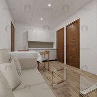 Appartement Modulaire Préfabriqué de Luxe, Structure en Acier et Bois, Design Européen, Certifié CE, 3 Chambres, Idéal pour Complexes de Vacances en Plein Air