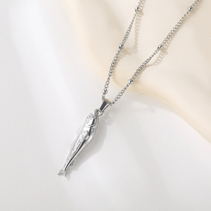Collana Impermeabile in Acciaio Inossidabile PVD con Ciondolo <span class=keywords><strong>a</strong></span> Forma di Pesce, Conchiglia e Stella Marina con Catena di Perline per Gioielli da Festa - Product Image 4