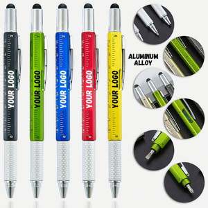 Bolígrafo Multifunción 6 en 1, Bolígrafo Técnico Multicolor, Bolígrafo Metálico con Punta Táctil, Nivel y Destornilladores - Product Image 2