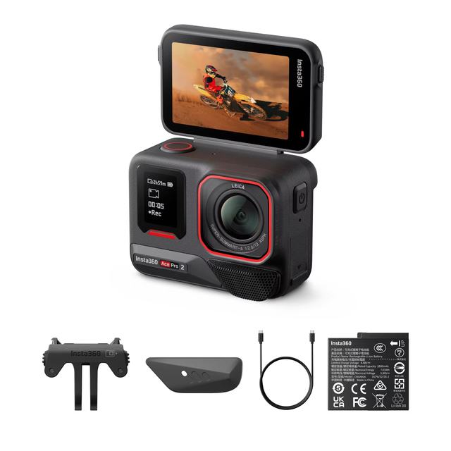 Insta360 Ace Pro 2-8K 12M Waterproof Action Camera with MicroSD 1/1.3" Sensor Dual AI Chip Leading Low Light