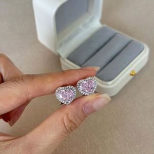 Dylam Top Fine Fashion Jewelry Non Tarnish Sterling <b>Silver</b> 8A Crushed Iced Out Cut Cubic Zirconia Heart CZ <b>Clip</b> on Earrings - Product Image 4