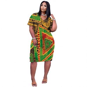 Robe d'été décontractée pour femme, style chemise ample, avec motif imprimé numérique sur le devant, longueur genou, style africain - Product Image 3