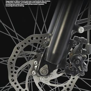 Vélo de montagne électrique avec cadre en acier à haute teneur en carbone, fourche à suspension, moteur 250W, frein à disque, batterie au lithium 36V 8Ah, 26 pouces, <span class=keywords><strong>VTT</strong></span> pour adultes - Product Image 4