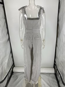 Wholesale 2026 Women Jumpsuit Linen <strong>Sexy</strong> Striped Halter Sleeve One-Piece Pants Trendy <strong>Dungarees</strong> Casual Wide Leg Women Overalls - Product Image 6