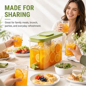 4L Cold Kettle <b>Refrigerator</b> Fruit Juice Water Pitcher Beverage Dispenser Filter Drink <b>Container</b> for Home with Metal Rack - Product Image 3