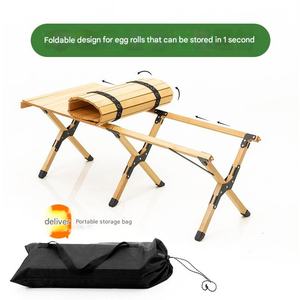 <span class=keywords><strong>Table</strong></span> de camping pliable en bois massif pour l'extérieur, <span class=keywords><strong>table</strong></span> de pique-nique, <span class=keywords><strong>table</strong></span> de café, <span class=keywords><strong>table</strong></span> sur pieds avec chaises, mobilier d'extérieur portable - Product Image 2