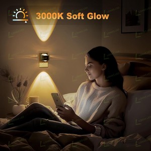 Lámpara de Noche LOHAS 2W, Proyector LED Súper Brillante, Moderno, Enchufable, Luz Blanca Suave de 3000K, para Dormitorio, Sala de Estar - Product Image 5