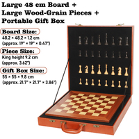Jeu d'échecs en plastique écologique durable de 19 pouces avec pièces lestées de 9,2 cm, mallette portable pour tournoi professionnel, cadeau