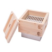 Couvercle de pot multifonctionnel solide en bois d'Hinoki pour plats vapeur carrés, spécialités de restaurant coréen, sushis japonais et dim sum