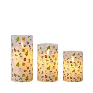 Bougie électronique lumineuse avec motif de bonhomme de neige de Noël imprimé UV, motif interchangeable, 75 fonctions - Product Image 6