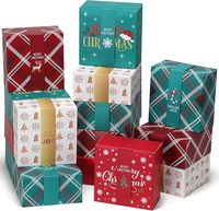 Boîte cadeau de Noël pour bonbons, boîte d'emballage en papier de Noël, boîte en carton blanc pour bougies et bonbons, pour fête