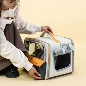 Cat Bag With Detachable <b>Trolley</b> Portable Outdoor Design Universal Wheels Large Capacity Breathable <b>Foldable</b> For Cats And Dogs - Product Image 1