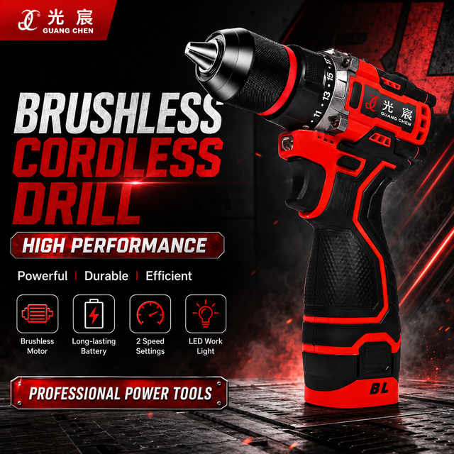 High Torque 16.8V Brushless Cordless Drill Driver 10mm Keyless Chuck Rechargeable Hand Drill with Two Lithium Batteries