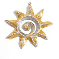 SUMMLY Colgantes de Moda con Forma de Flor Grande, Corazón y Estrella de Mar, Chapados en Oro de 18K, de Acero Inoxidable, para Fabricación de Joyas DIY y Collares de Moda