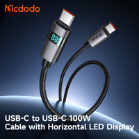 Câbles de données d'affichage de puissance de charge Mcdodo 561/657 USB-C 1,2 m haute puissance, puce E-Mark sécurisée, PD 100 W, câble USB de type C pour Samsung Ip