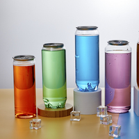 Boîtes de boisson en plastique PET de 250 ml et 550 ml vides avec anneau de traction pour soda, thé, bière avec impression sérigraphique