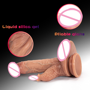 Großhandel 20cm Super Realistic Soft Liquid Silikon Fernbedienung Heizung Schub Dildos Vibrator Dildo Form Silikon Dildos - Product Image 5