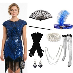 <span class=keywords><strong>Robe</strong></span> <span class=keywords><strong>Charleston</strong></span> pour femme Alintor, style années 1920, avec motif gaufré, pour Halloween, carnaval et fêtes - Product Image 2