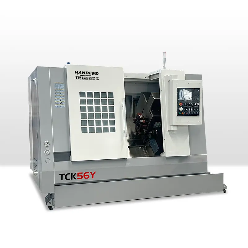 Metal CNC kontrol torna otomatik TCK56Y düz yatak CNC torna makinesi CNC makinesi 2 eksen