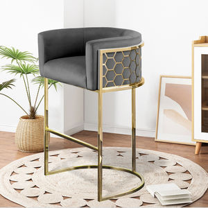 Tabouret de <span class=keywords><strong>bar</strong></span> de luxe en acier inoxydable Tabouret haut moderne Restaurant Comptoir chaise de <span class=keywords><strong>bar</strong></span> pour table de <span class=keywords><strong>bar</strong></span> - Product Image 2