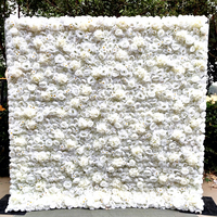 Toile de fond florale de haute qualité 8x8 pieds, taille personnalisée, mur de fleurs artificielles en soie, roses rouges pour la décoration de mariage et de fête