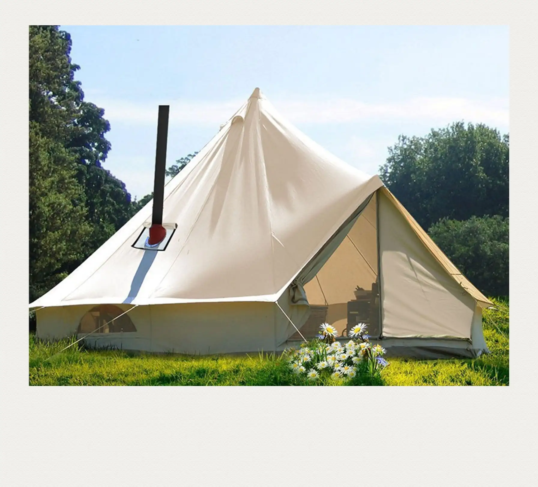 Sibley Tenda Kanvas 5M Katun UK, Tenda Kemah Kanvas Luar Ruangan
