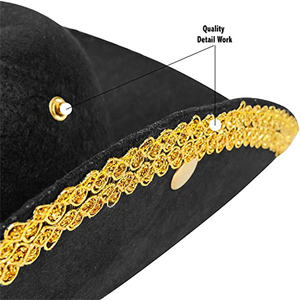 Chapeau de Pirate de Cosplay de fête d'halloween, chapeau de Style pastoral, chapeau de luxe de guerre révolutionnaire - Product Image 3