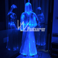 Vente flash : Thobe Abaya en fibre optique lumineuse, tenue de mode pour homme et femme, costume de fête et de festival