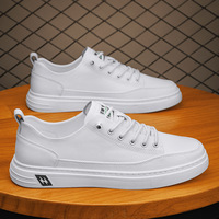 Chaussures pour hommes, nouvelles baskets basses à lacets en cuir artificiel, semelles épaisses, durables pour le sport et les occasions décontractées