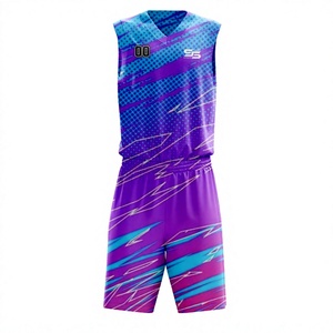 Ensemble de basketball haut de gamme, look élégant, coupe athlétique, grande taille, imprimé, respirant, 100% polyester, séances d'entraînement, tenues d'équipe personnalisées - Product Image 1