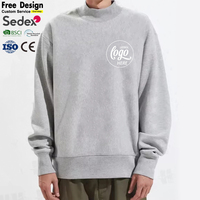 Sweater Pullover Unisex Rajut Berkualitas Tinggi Grosir, Bordir 3D 400GSM, Kerah O-Neck, Bahan Rib, Ukuran XL, Efek Cuci