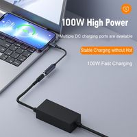 Câble d'alimentation en nylon USB-C mâle vers DC femelle PD 100W 5A à charge rapide, entrée 5V/9V/20V, portable pour ordinateurs portables, tablettes et appareils USB-C