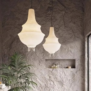Vintage Style Silk Pendant <b>Light</b> Oval E27 <b>Led</b> Single Head Chandelier For Hotels Guesthouses Coffee Shops Dining Halls - Product Image 2