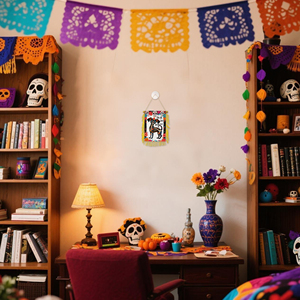 Mini-drapeaux de voiture et décorations de fenêtre à ventouse pour le Festival du Jour des Morts au Mexique - Product Image 5