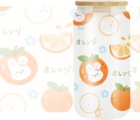 Gobelet en verre borosilicate vierge pour sublimation, tasses à café glacé et cola avec couvercles en bambou et paille