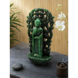 Buda con hermoso arco - tallado artesanal del Sereno Señor Buda en posición de pie - cristal/reiki - 10 pulgadas y 1,91 kg - Product Image 3