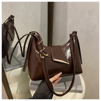Nouveau luxe couleur unie femmes sac en cuir PU bandoulière fille collège mode épaule pour les femmes en gros