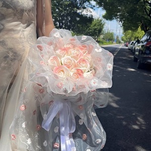 Bouquet de roses artificielles en savon, fleur éternelle de qualité supérieure, cadeau 520 pour petite amie - Product Image 3