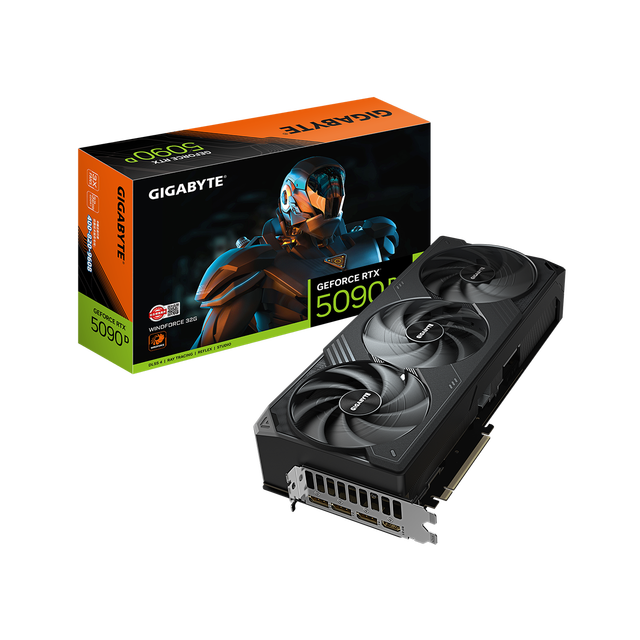 RTX 5090 D WINDFORCE 32G New Released 2025 AI Computing Graphics Cards for Desktop Gaming 5.0 PCIe GPU DP Fan GDDR7