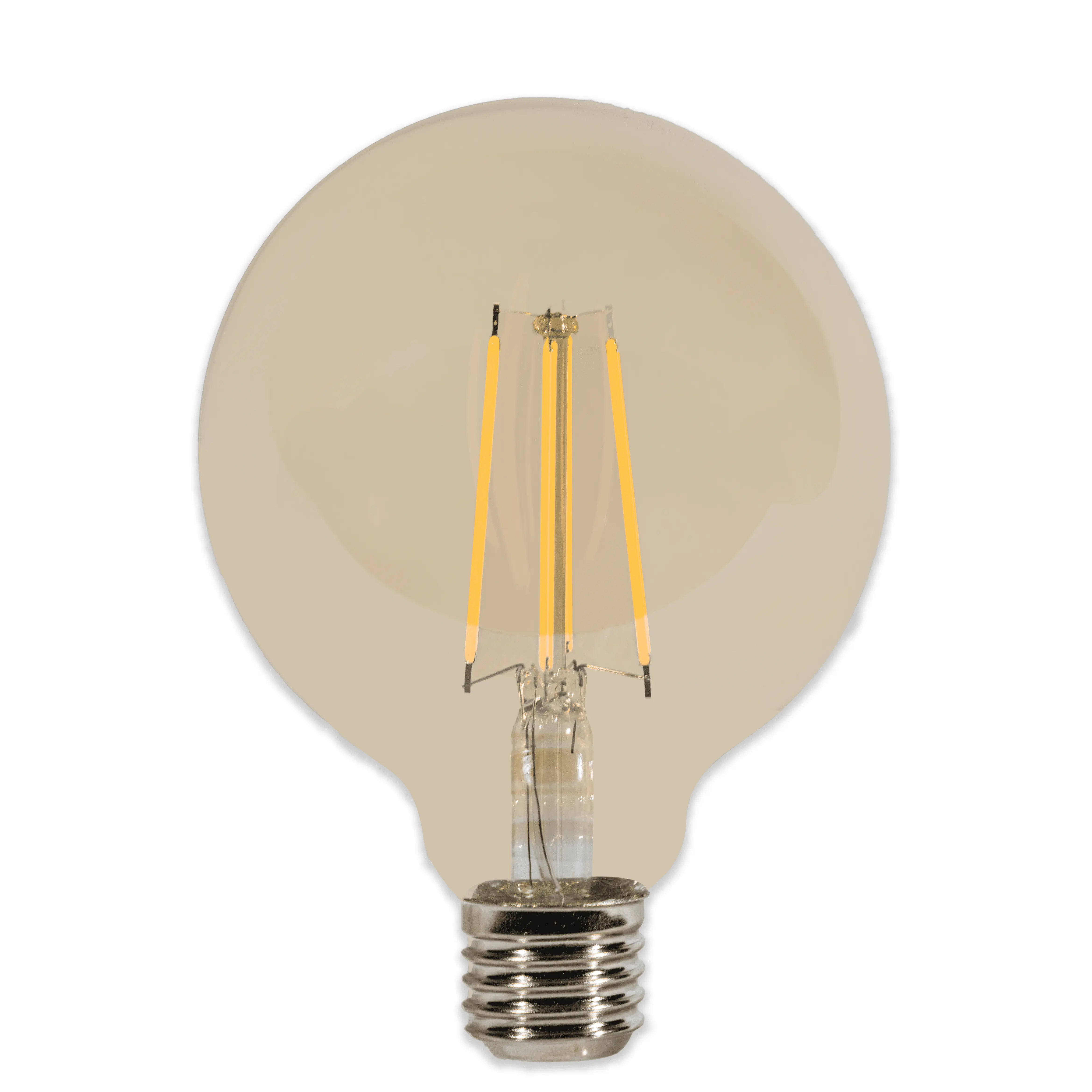 G80 6W Led Filament Light 60 Watt Edison Bulb Equivalent Globe Bulb Amber Glass E26/E27 Base Super Warm White 2200K
