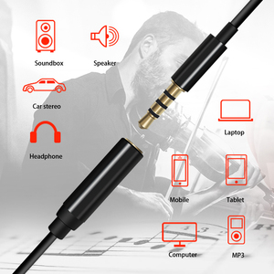 Micrófono Cable de extensión de 2,2 m Cable para teléfono móvil Smartphone Mic micrófono hembra de <span class=keywords><strong>3</strong></span>,5mm a <span class=keywords><strong>3</strong></span>,5mm 4 polos - Product Image 5