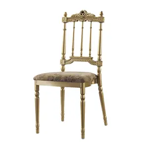 Grosir Antik Royal Metal Golden King Throne Mewah Kursi Pernikahan Napoleon