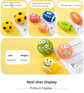 Pelota Sonora de Látex de Goma de Alta Elasticidad para Mascotas, Rellena de Algodón, para Fútbol, Rugby, Voleibol, Juguetes Sonoros para Perros para Jugar a Traer - Product Image 3