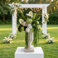 Boules de fleurs vertes et blanches pour la décoration de mariage, boules de fleurs artificielles pour mariage, arrangements de fleurs d'hortensia