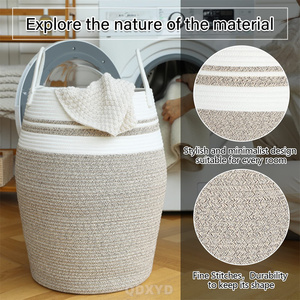 Nuovo <span class=keywords><strong>Design</strong></span> di alta qualità cesto della biancheria per uso domestico pieghevole corda cesto portaoggetti con manici per soggiorno - Product Image 3