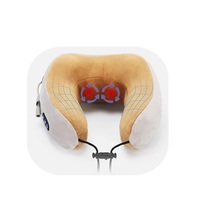 Masseur de nuque en forme de U en mousse à mémoire de forme, oreiller de massage électrique pour avion avec pétrissage, chauffage et vibration pour les voyages et la sieste
